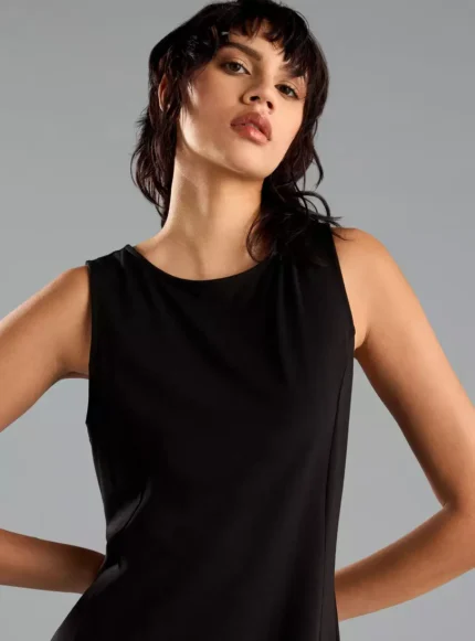 Viscose Flared Sleeveless Dress